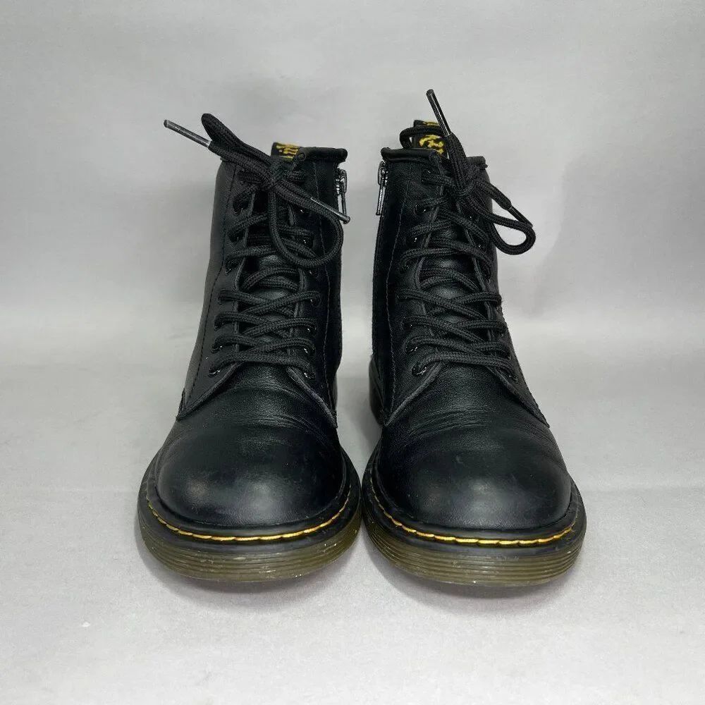 Dr. Martens Boots Boy's Size 2 1460 Softy T Black Leather Lace Up Combat‎ Boots